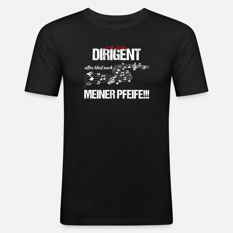 Ich bin Dirigent - Männer Slim Fit T-Shirt - Schwarz