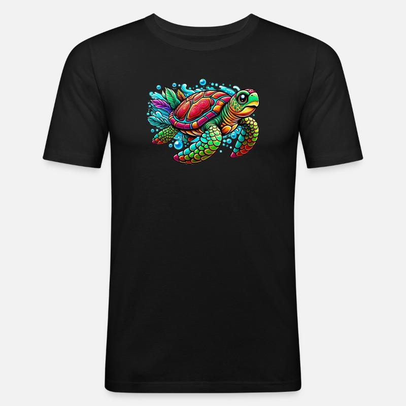Turtle - Men's Slim Fit T-Shirt - black