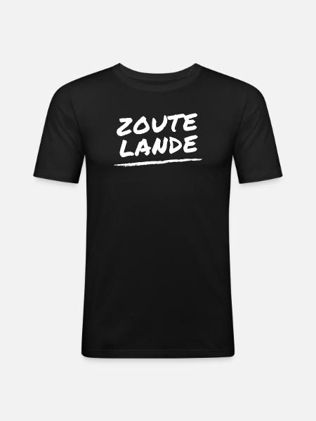 Zoutelande Schriftzug - Männer Slim Fit T-Shirt - Schwarz