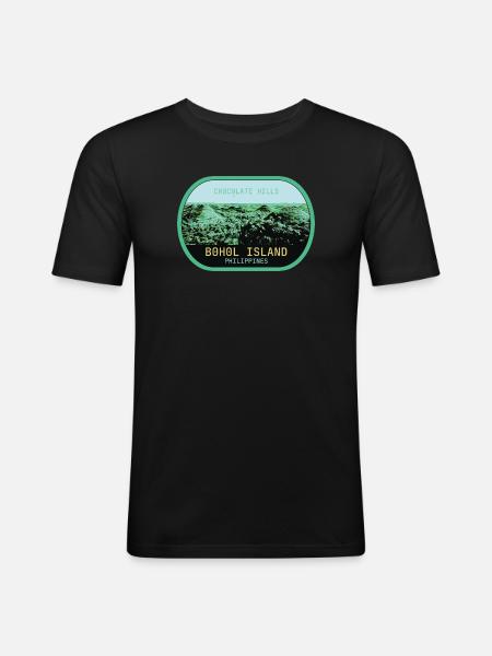 Chocolate Hills i Bohol, Filippinerna - Slim Fit T-shirt herr - svart