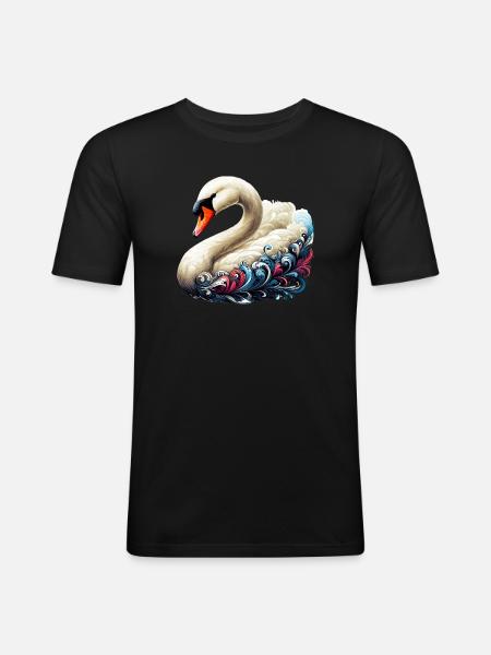 Swan - Men's Slim Fit T-Shirt - black