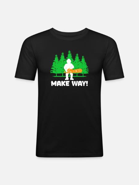 Lumberjack Woodwork Tree Chainsaw Statement - Men's Slim Fit T-Shirt - black