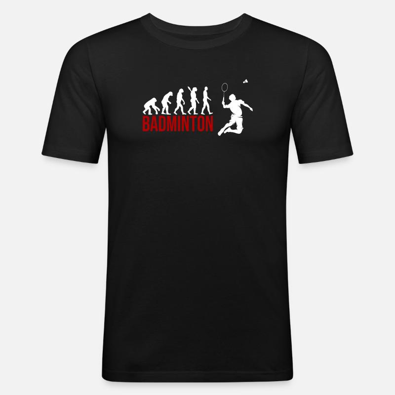 Evolution Badminton - Männer Slim Fit T-Shirt - Schwarz