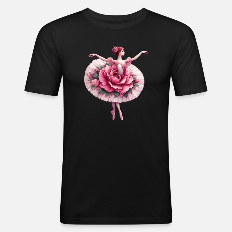 Balletttänzerin mit Tutu - Männer Slim Fit T-Shirt - Schwarz