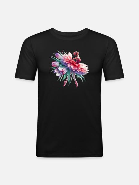 Danseuse de ballet avec tutu - T-shirt près du corps Homme - noir