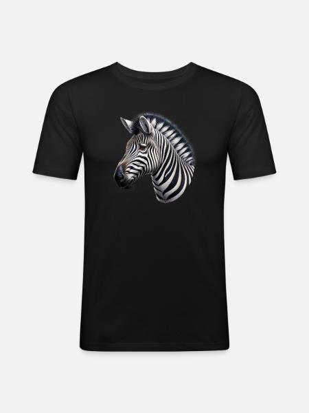Zèbre - T-shirt près du corps Homme - noir