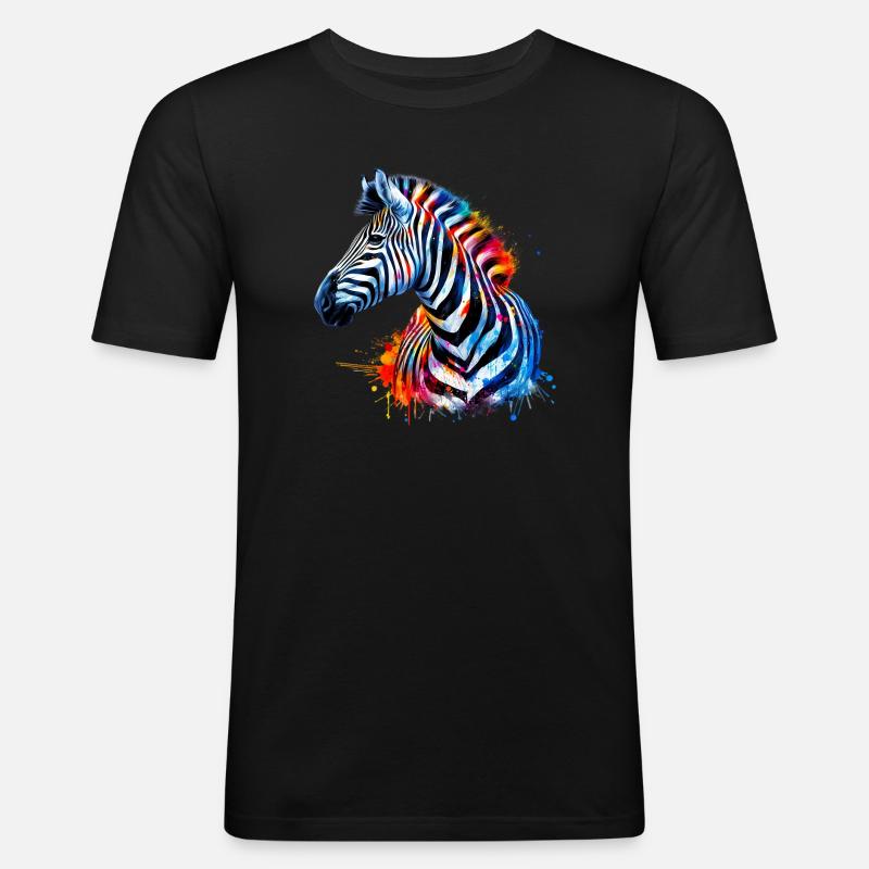 Zebra - Men's Slim Fit T-Shirt - black