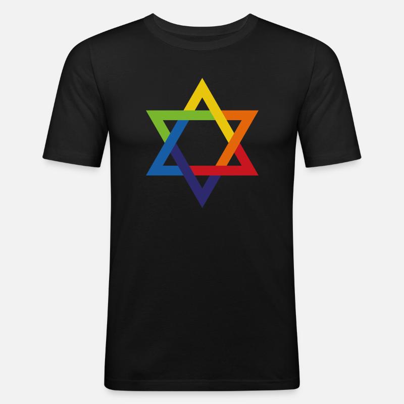 jüdisch und stolz davidsstern - Männer Slim Fit T-Shirt - Schwarz