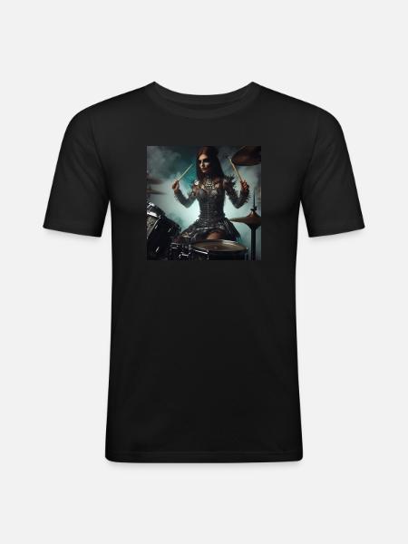 Batteuse - T-shirt près du corps Homme - noir