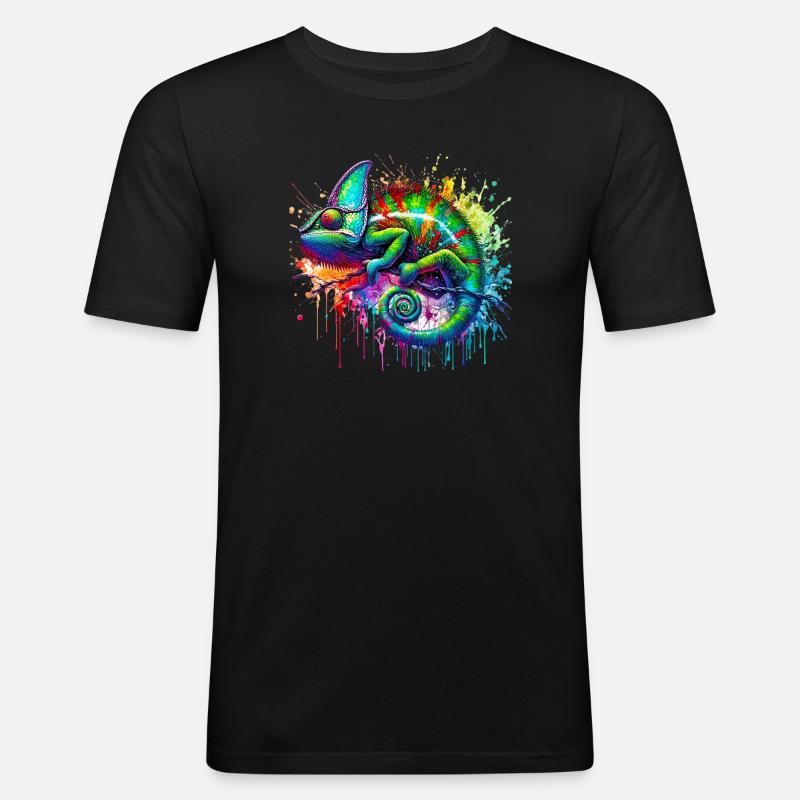 Caméléon - T-shirt près du corps Homme - noir
