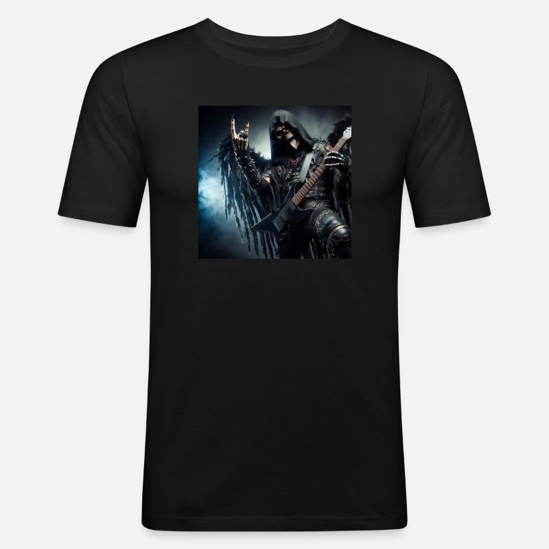 Der Sensenmann ist schwer - Männer Slim Fit T-Shirt - Schwarz