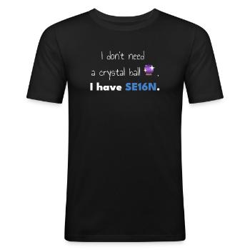 SAP-SE16N-CrystalBall - Männer Slim Fit T-Shirt - Schwarz - Vorne - Nik (191cm)