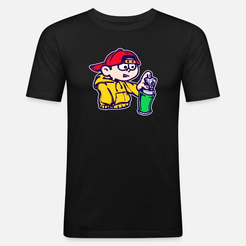 Graffiti Spraydose Kunst Strassenkunst Sprayer - Männer Slim Fit T-Shirt - Schwarz