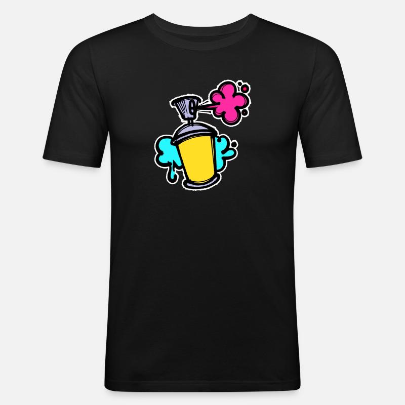 Graffiti Sreet Art Spraydose Sprayer Wildstyle - Männer Slim Fit T-Shirt - Schwarz