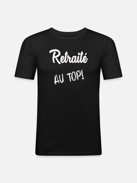 RETRAITE. BONNE RETRAITE. JOYEUSE RETRAITE - T-shirt près du corps Homme - noir