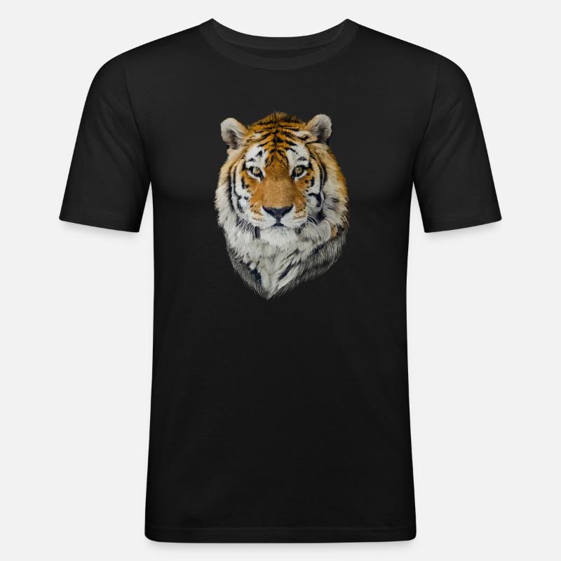 Tiger - Männer Slim Fit T-Shirt - Schwarz
