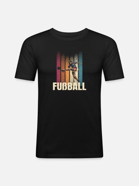 Fußball - Männer Slim Fit T-Shirt - Schwarz