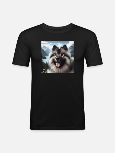 Cheerful Wolfspitz - Men's Slim Fit T-Shirt - black