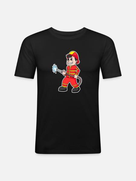 Fire Brigade Young Firefighter - Men's Slim Fit T-Shirt - black