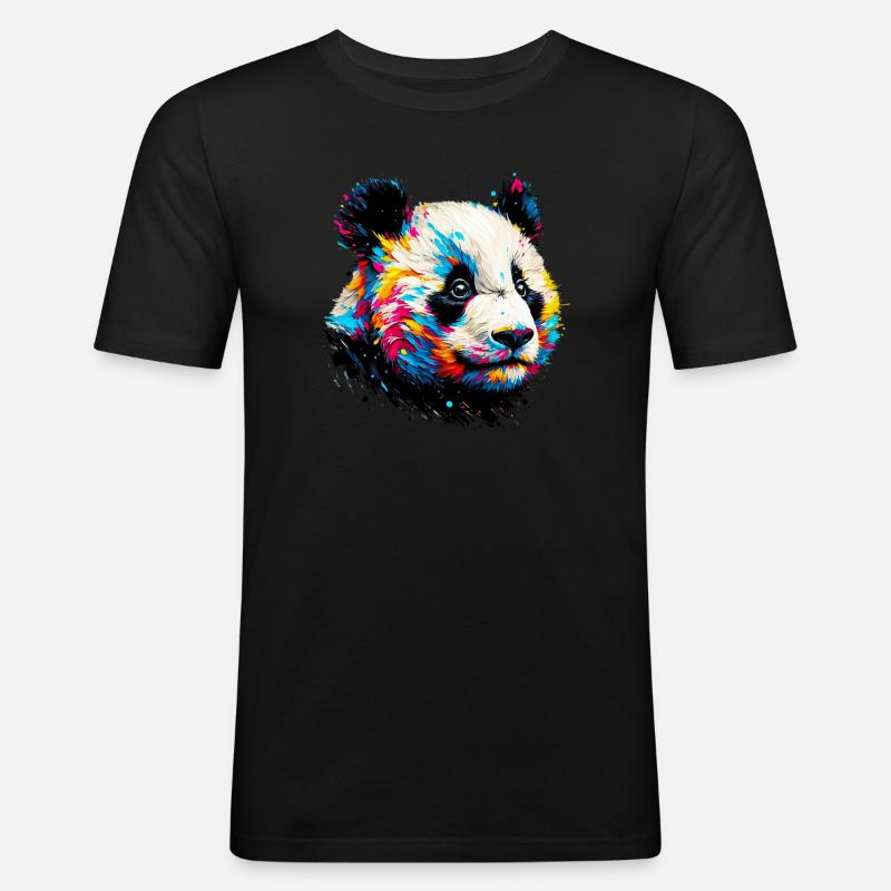 Panda - Men's Slim Fit T-Shirt - black