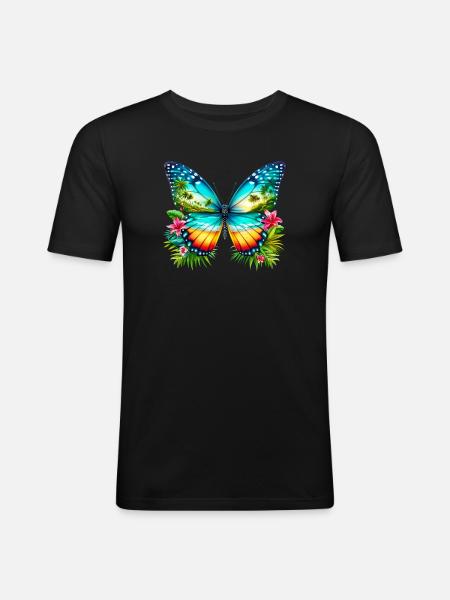 Butterfly - Men's Slim Fit T-Shirt - black