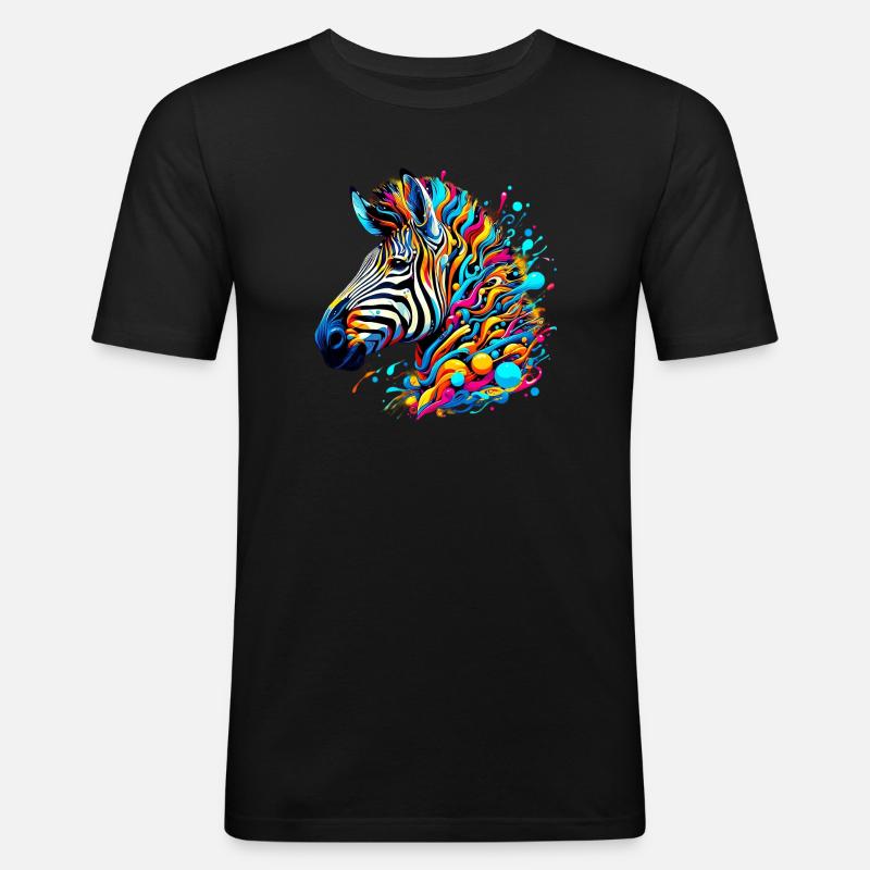 Zebra - Men's Slim Fit T-Shirt - black