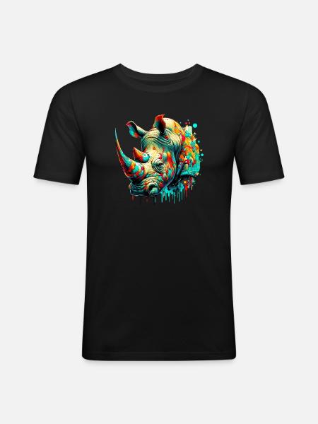 Rhinoceros - Men's Slim Fit T-Shirt - black