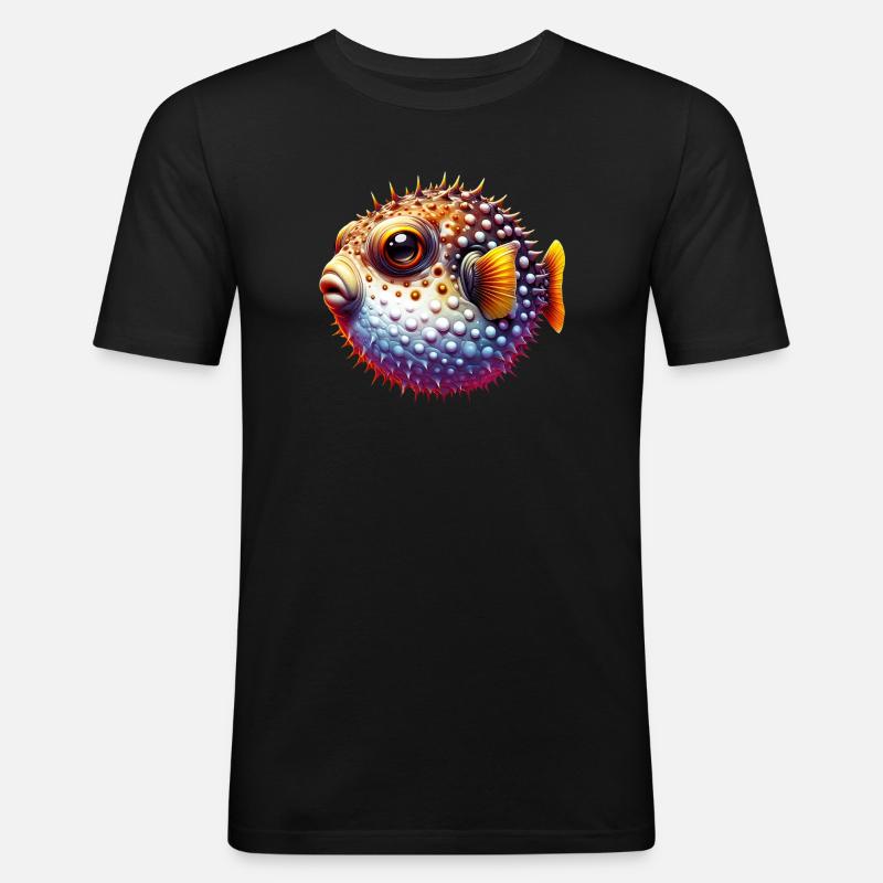 Pesce Palla - Maglietta aderente da uomo - nero