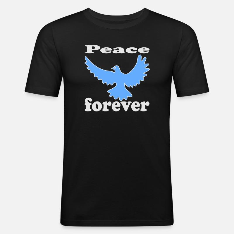 FriedensTaube Vogel - Männer Slim Fit T-Shirt - Schwarz