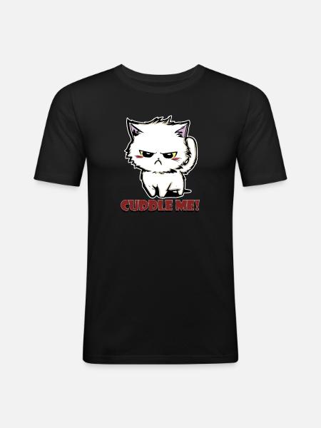 cuddle me - Männer Slim Fit T-Shirt - Schwarz