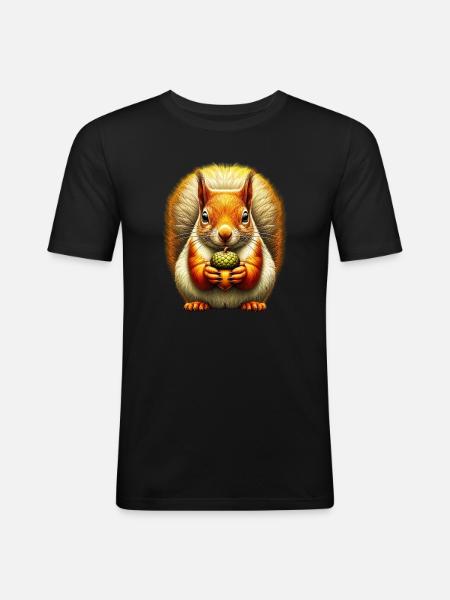 Squirrel - Men's Slim Fit T-Shirt - black