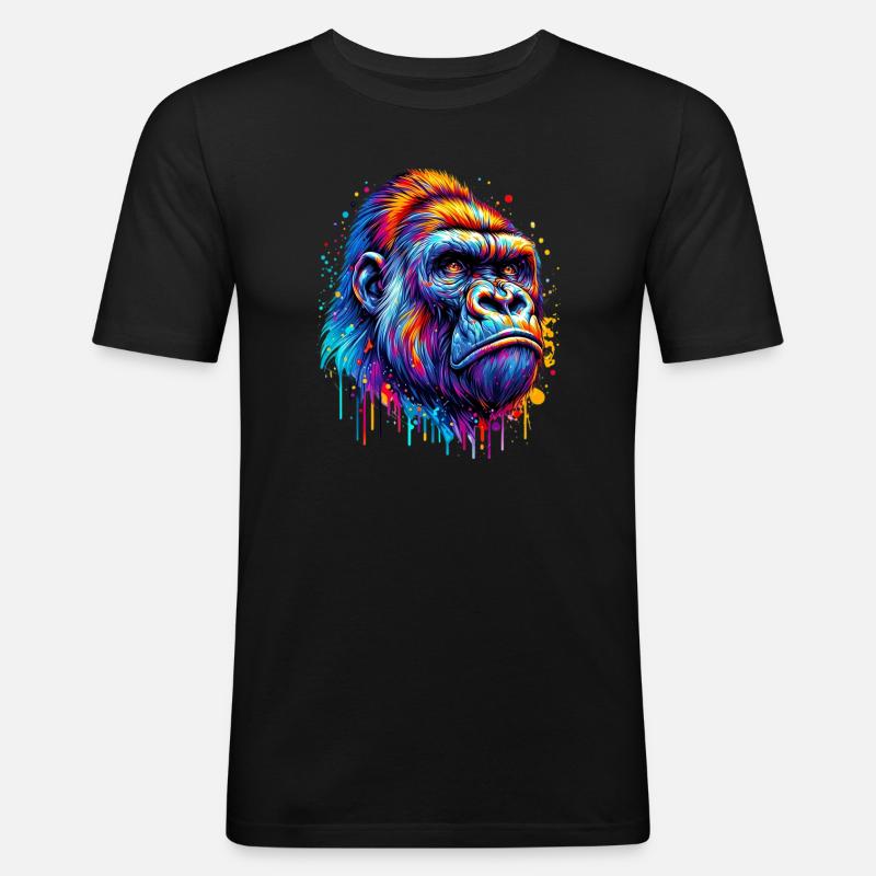 Gorilla - Männer Slim Fit T-Shirt - Schwarz