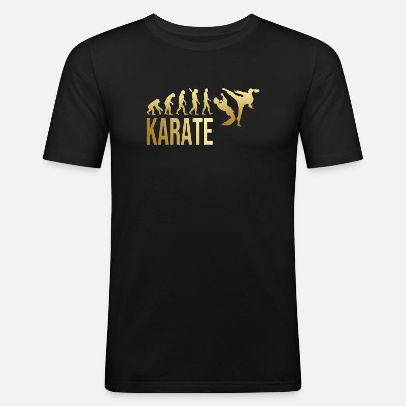 Evolution Karate - Männer Slim Fit T-Shirt - Schwarz