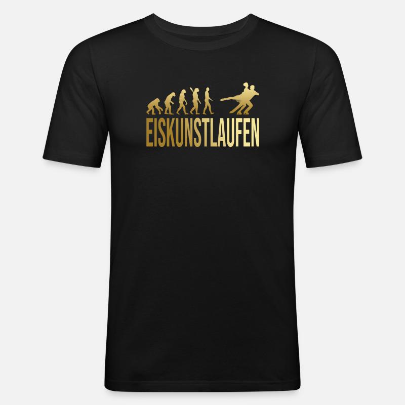 Evolution Eiskunstlaufen - Männer Slim Fit T-Shirt - Schwarz