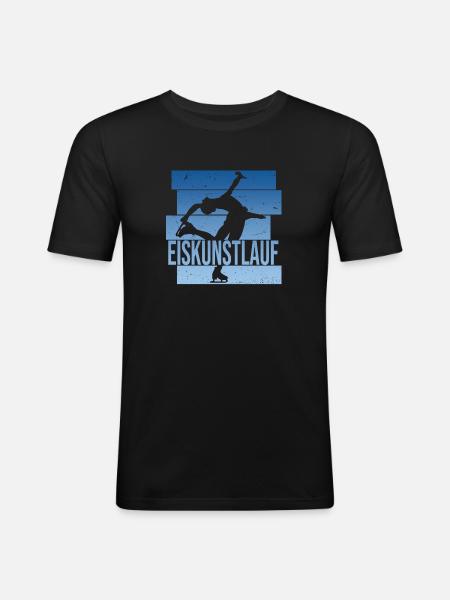 Eiskunstlauf - Männer Slim Fit T-Shirt - Schwarz