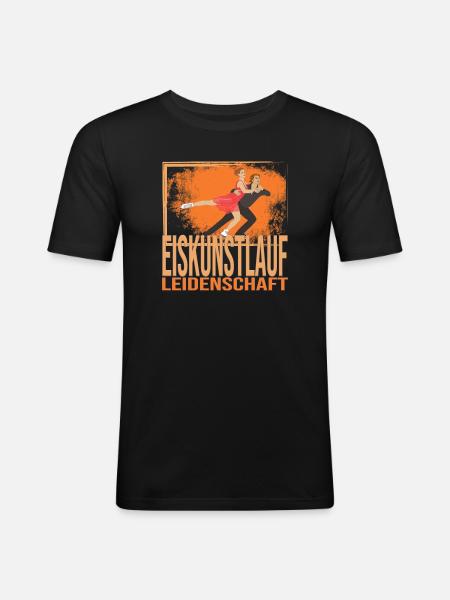 Eiskunstlauf Leidenschaft - Männer Slim Fit T-Shirt - Schwarz