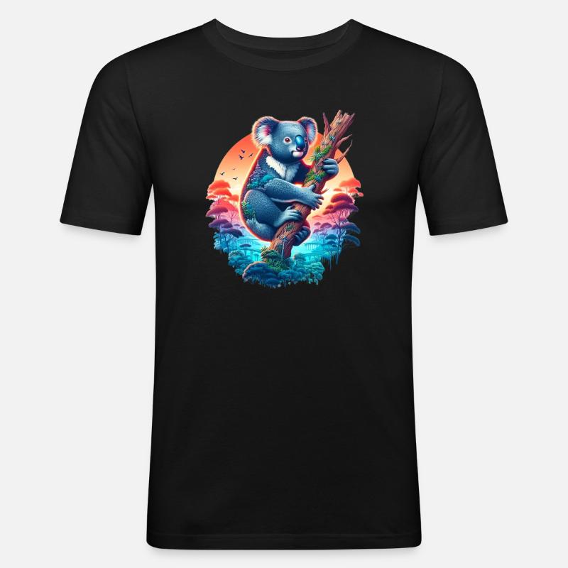 Koala - Männer Slim Fit T-Shirt - Schwarz