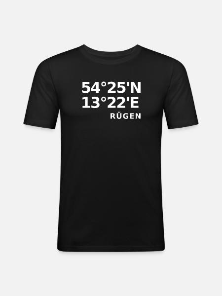 Rügen - Männer Slim Fit T-Shirt - Schwarz