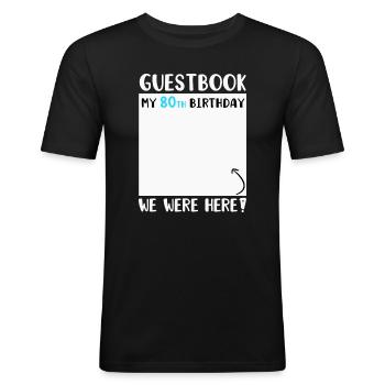 80th Birthday - Men's Slim Fit T-Shirt - black - Front - Nik (191cm)