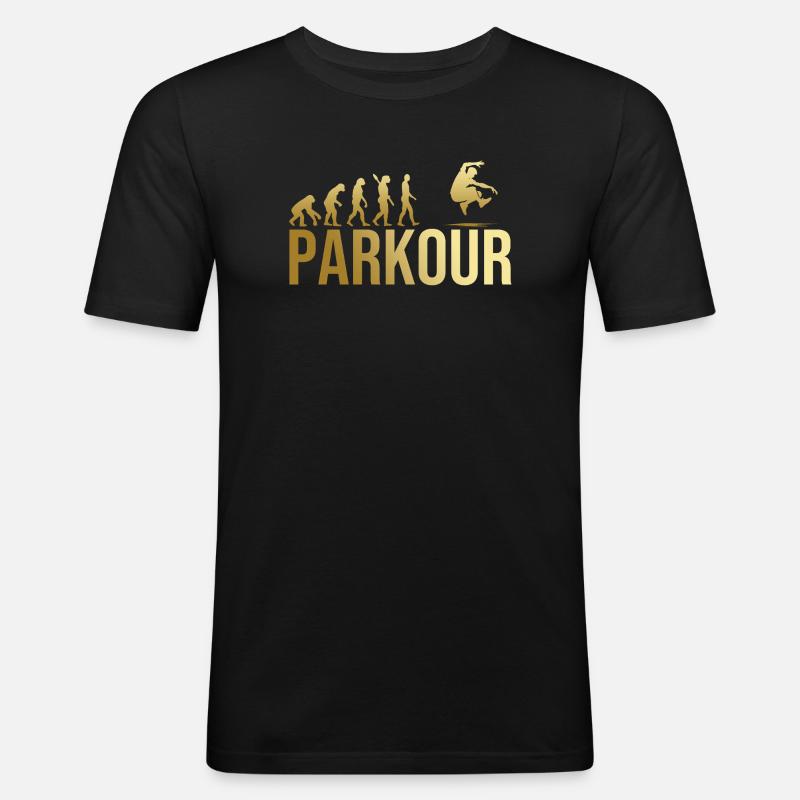 Evolution Parkour - Männer Slim Fit T-Shirt - Schwarz