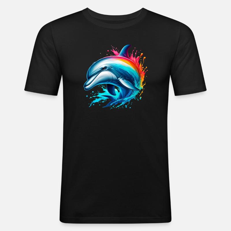 Dolphin - Men's Slim Fit T-Shirt - black