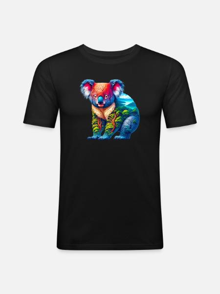 Koala - T-shirt près du corps Homme - noir