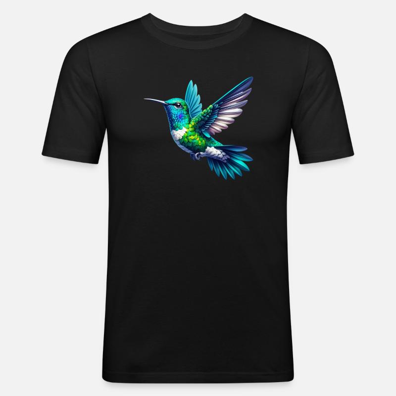Kolibri - Männer Slim Fit T-Shirt - Schwarz