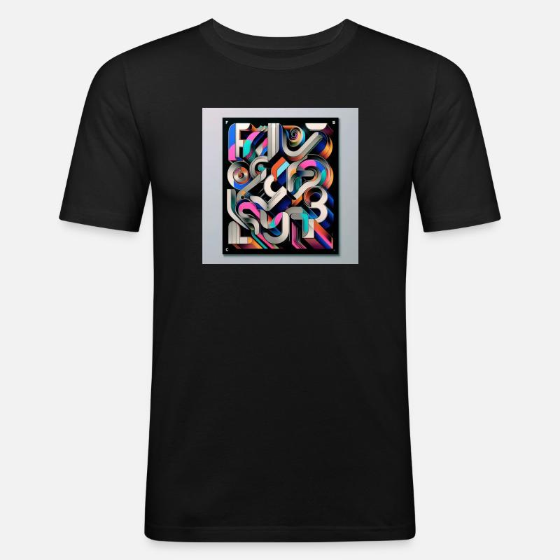 Experimentelle Typografie - Männer Slim Fit T-Shirt - Schwarz