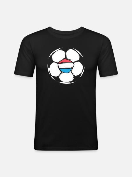 Team Netherlands Soccer Illustration Ball Icon - Men's Slim Fit T-Shirt - black