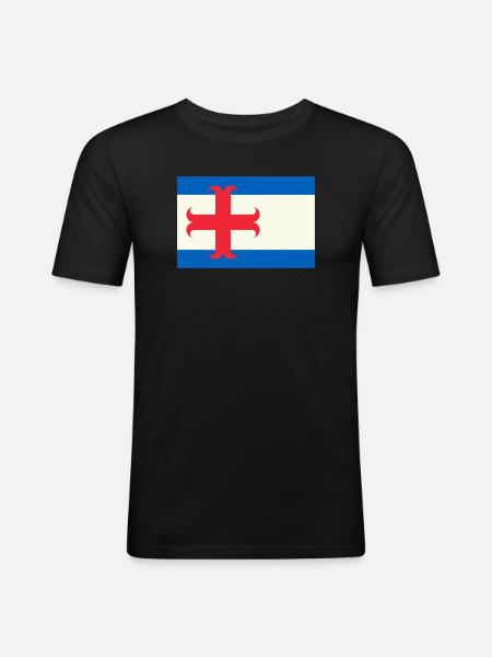 drapeau Zutphen - T-shirt près du corps Homme - noir