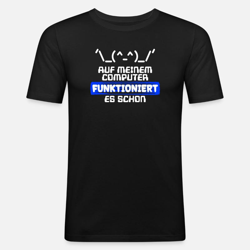Computer Developer Softwareentwickler Statement - Männer Slim Fit T-Shirt - Schwarz