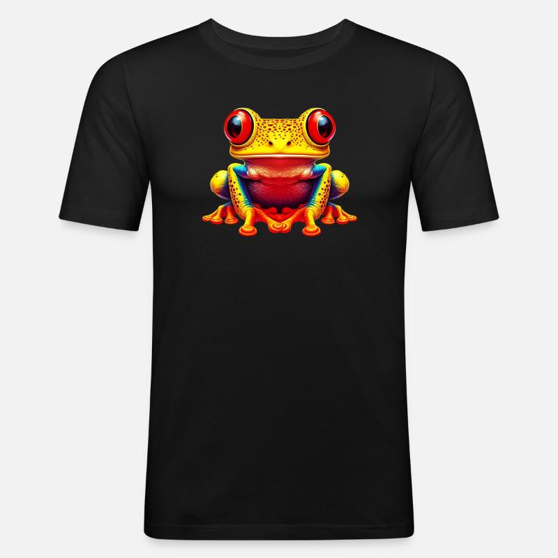 Frosch - Männer Slim Fit T-Shirt - Schwarz