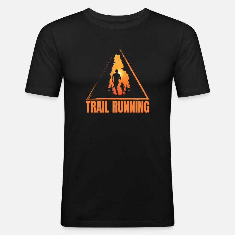 Trail Running - Männer Slim Fit T-Shirt - Schwarz