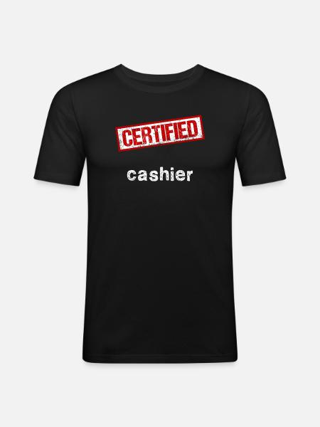 Caissier - T-shirt près du corps Homme - noir
